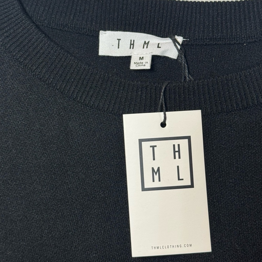 THML Color Block Sleeve Sweater Black Multi Size … - image 2
